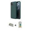 MARSİLYAN™- iPhone 11 Pro Max Kılıf Doruk Klasik Özel Seri - Siyah Polymer Nano Ekran Koruyucu + Rainbow Kamera Lens Koruma Cam - GD