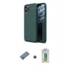 MARSİLYAN™- iPhone 11 Pro Max Kılıf Doruk Klasik Özel Seri - Siyah Polymer Nano Ekran Koruyucu + Shine Kamera Lens Koruma Cam - SABE