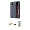 MARSİLYAN™- iPhone 11 Pro Max Kılıf Doruk Klasik Özel Seri - Siyah Polymer Nano Ekran Koruyucu + Renkli Kamera Lens Koruma Cam - TU