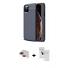 MARSİLYAN™- iPhone 11 Pro Max Kılıf Doruk Klasik Özel Seri - Siyah Seramik Nano Ekran Koruyucu + Pers Alüminyum Kamera Lens - KI