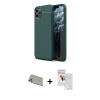 MARSİLYAN™- iPhone 11 Pro Max Kılıf Doruk Klasik Özel Seri - Siyah Seramik Nano Ekran Koruyucu + Rainbow Kamera Lens Koruma Cam - GD