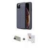 MARSİLYAN™- iPhone 11 Pro Max Kılıf Doruk Klasik Özel Seri - Siyah Seramik Nano Ekran Koruyucu + Rainbow Kamera Lens Koruma Cam - YL