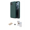 MARSİLYAN™- iPhone 11 Pro Max Kılıf Doruk Klasik Özel Seri - Siyah Seramik Nano Ekran Koruyucu + Renkli Kamera Lens Koruma Cam - MI