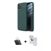 MARSİLYAN™- iPhone 11 Pro Max Kılıf Doruk Klasik Özel Seri - Siyah Seramik Nano Ekran Koruyucu + Kamera Lens Koruma Cam - SF
