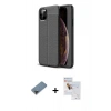 MARSİLYAN™- iPhone 11 Pro Max Kılıf Doruk Klasik Özel Seri - Siyah Seramik Nano Ekran Koruyucu + Siyah Metal Kamera Lens Koruma Cam