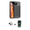 MARSİLYAN™- iPhone 11 Pro Max Kılıf Eksen Form Prime - Şeffaf 360 Full Body Arka Koruyucu + Pers Alüminyum Kamera Lens - SH