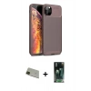 MARSİLYAN™- iPhone 11 Pro Max Kılıf Eksen Form Prime - Şeffaf 360 Full Body Arka Koruyucu + Rainbow Kamera Lens Koruma Cam - YL