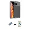 MARSİLYAN™- iPhone 11 Pro Max Kılıf Eksen Form Prime - Şeffaf Pasifik Cam Ekran Koruyucu + Shine Kamera Lens Koruma Cam - MI