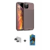 MARSİLYAN™- iPhone 11 Pro Max Kılıf Eksen Form Prime - Siyah 18D Cam Ekran Koruyucu + Siyah Pers Alüminyum Kamera Lens