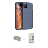 MARSİLYAN™- iPhone 11 Pro Max Kılıf Eksen Form Prime - Siyah 20D Premium Cam Ekran Koruyucu + Rainbow Kamera Lens Koruma Cam - GD