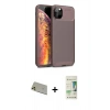 MARSİLYAN™- iPhone 11 Pro Max Kılıf Eksen Form Prime - Siyah 20D Premium Cam Ekran Koruyucu + Rainbow Kamera Lens Koruma Cam - GD
