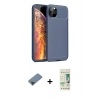 MARSİLYAN™- iPhone 11 Pro Max Kılıf Eksen Form Prime - Siyah 20D Premium Cam Ekran Koruyucu + Metal Kamera Lens Koruma Cam - SH