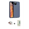 MARSİLYAN™- iPhone 11 Pro Max Kılıf Eksen Form Prime - Siyah 20D Premium Cam Ekran Koruyucu + Pers Alüminyum Kamera Lens - KI