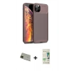 MARSİLYAN™- iPhone 11 Pro Max Kılıf Eksen Form Prime - Siyah 20D Premium Cam Ekran Koruyucu + Rainbow Kamera Lens Koruma Cam - YL
