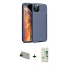 MARSİLYAN™- iPhone 11 Pro Max Kılıf Eksen Form Prime - Siyah 20D Premium Cam Ekran Koruyucu + Rainbow Kamera Lens Koruma Cam - YL