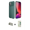 MARSİLYAN™- iPhone 11 Pro Max Kılıf Eksen Form Prime - Siyah 20D Premium Cam Ekran Koruyucu + Rainbow Kamera Lens Koruma Cam - YL