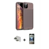 MARSİLYAN™- iPhone 11 Pro Max Kılıf Eksen Form Prime - Siyah 34D Hayalet Izgaralı Cam + Yeşil Pers Alüminyum Kamera Lens