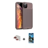 MARSİLYAN™- iPhone 11 Pro Max Kılıf Eksen Form Prime - Siyah 34D Izgaralı Cam + Pers Alüminyum Kamera Lens - KI