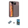 MARSİLYAN™- iPhone 11 Pro Max Kılıf Eksen Form Prime - Siyah 34D Izgaralı Cam + Shine Kamera Lens Koruma Cam - GS