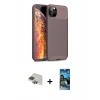 MARSİLYAN™- iPhone 11 Pro Max Kılıf Eksen Form Prime - Siyah 34D Izgaralı Cam + Yeşil Pers Alüminyum Kamera Lens