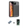 MARSİLYAN™- iPhone 11 Pro Max Kılıf Eksen Form Prime - Siyah 360 Mat Full Body Arka Koruyucu + Shine Kamera Lens Koruma Cam - GI