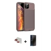 MARSİLYAN™- iPhone 11 Pro Max Kılıf Eksen Form Prime - Siyah 3D Antistatik Hayalet Cam Ekran Koruyucu + Pers Alüminyum Kamera Lens - KI