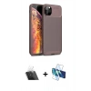 MARSİLYAN™- iPhone 11 Pro Max Kılıf Eksen Form Prime - Siyah 3D Antistatik Seramik Nano Ekran Koruyucu + Kamera Lens Koruma Cam - SF