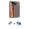 MARSİLYAN™- iPhone 11 Pro Max Kılıf Eksen Form Prime - Siyah 3D Antistatik Seramik Nano Ekran Koruyucu + Shine Kamera Lens Koruma Cam - GS