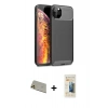 MARSİLYAN™- iPhone 11 Pro Max Kılıf Eksen Form Prime - Siyah 6D Mat Seramik Hayalet Nano Ekran Koruyucu + Rainbow Kamera Lens Koruma Cam - GD