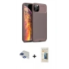 MARSİLYAN™- iPhone 11 Pro Max Kılıf Eksen Form Prime - Siyah 6D Mat Seramik Hayalet Nano Ekran Koruyucu + Lacivert Pers Alüminyum Kamera Lens