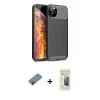 MARSİLYAN™- iPhone 11 Pro Max Kılıf Eksen Form Prime - Siyah 6D Mat Seramik Hayalet Nano Ekran Koruyucu + Shine Kamera Lens Koruma Cam - PE