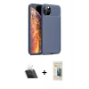MARSİLYAN™- iPhone 11 Pro Max Kılıf Eksen Form Prime - Siyah 6D Mat Seramik Hayalet Nano Ekran Koruyucu + Kamera Lens Koruma Cam - SF