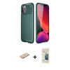 MARSİLYAN™- iPhone 11 Pro Max Kılıf Eksen Form Prime - Siyah 6D Mat Seramik Hayalet Nano Ekran Koruyucu + Renkli Kamera Lens Koruma Cam - YL