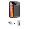 MARSİLYAN™- iPhone 11 Pro Max Kılıf Eksen Form Prime - Siyah 6D Mat Seramik Hayalet Nano Ekran Koruyucu + Pers Alüminyum Kamera Lens - KI