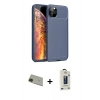MARSİLYAN™- iPhone 11 Pro Max Kılıf Eksen Form Prime - Siyah Bilvis Hayalet Cam Ekran Koruyucu + Rainbow Kamera Lens Koruma Cam - YL