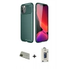 MARSİLYAN™- iPhone 11 Pro Max Kılıf Eksen Form Prime - Siyah Bilvis Hayalet Cam Ekran Koruyucu + Rainbow Kamera Lens Koruma Cam - YL