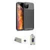 MARSİLYAN™- iPhone 11 Pro Max Kılıf Eksen Form Prime - Siyah Bilvis Hayalet Cam Ekran Koruyucu + Rainbow Kamera Lens Koruma Cam - GD