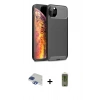 MARSİLYAN™- iPhone 11 Pro Max Kılıf Eksen Form Prime - Siyah Joko Magic 5D Hayalet Cam + Pers Alüminyum Kamera Lens - LT