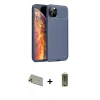 MARSİLYAN™- iPhone 11 Pro Max Kılıf Eksen Form Prime - Siyah Joko Magic 5D Hayalet Cam + Rainbow Kamera Lens Koruma Cam - GD