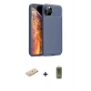 MARSİLYAN™- iPhone 11 Pro Max Kılıf Eksen Form Prime - Siyah Joko Magic 5D Hayalet Cam + Renkli Kamera Lens Koruma Cam - MI