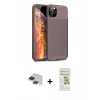 MARSİLYAN™- iPhone 11 Pro Max Kılıf Eksen Form Prime - Siyah Mat Seramik Nano Ekran Koruyucu + Pers Alüminyum Kamera Lens - SH