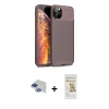 MARSİLYAN™- iPhone 11 Pro Max Kılıf Eksen Form Prime - Siyah Mat Seramik Nano Ekran Koruyucu + Pers Alüminyum Kamera Lens - LT