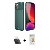 MARSİLYAN™- iPhone 11 Pro Max Kılıf Eksen Form Prime - Siyah Mat Seramik Nano Ekran Koruyucu + Şeffaf Kamera Lens Koruma Cam