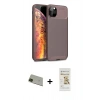 MARSİLYAN™- iPhone 11 Pro Max Kılıf Eksen Form Prime - Siyah Mat Seramik Nano Ekran Koruyucu + Rainbow Kamera Lens Koruma Cam - YL