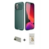 MARSİLYAN™- iPhone 11 Pro Max Kılıf Eksen Form Prime - Siyah Mat Seramik Nano Ekran Koruyucu + Rainbow Kamera Lens Koruma Cam - YL