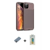 MARSİLYAN™- iPhone 11 Pro Max Kılıf Eksen Form Prime - Siyah Polymer Nano Ekran Koruyucu + Shine Kamera Lens Koruma Cam - GI