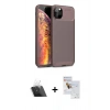 MARSİLYAN™- iPhone 11 Pro Max Kılıf Eksen Form Prime - Siyah Seramik Nano Ekran Koruyucu + Kamera Lens Koruma Cam - SF