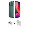 MARSİLYAN™- iPhone 11 Pro Max Kılıf Eksen Form Prime - Siyah Seramik Nano Ekran Koruyucu + Kırmızı Pers Alüminyum Kamera Lens