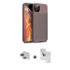 MARSİLYAN™- iPhone 11 Pro Max Kılıf Eksen Form Prime - Siyah Seramik Nano Ekran Koruyucu + Pers Alüminyum Kamera Lens - LT