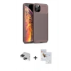 MARSİLYAN™- iPhone 11 Pro Max Kılıf Eksen Form Prime - Siyah Seramik Nano Ekran Koruyucu + Pers Alüminyum Kamera Lens - SH